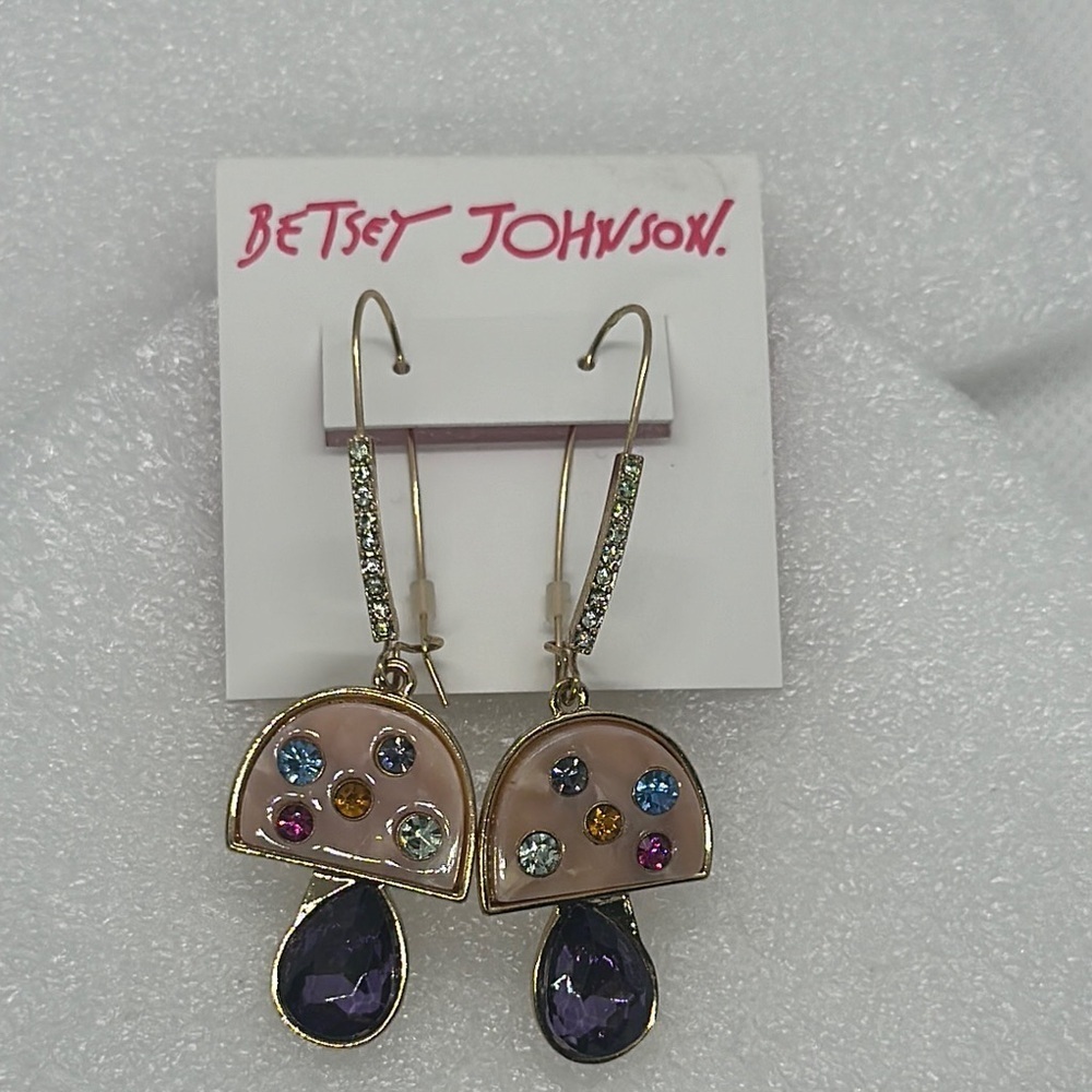 Betsey Johnson Enchanted Garden Mushroom Drop Earrings - New with Tags!